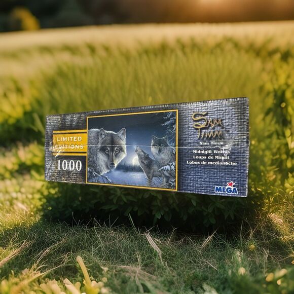 "Midnight Wolves" 1000 Piece Puzzle Sam Timm Mega Brand Limited Edition New - Picture 3 of 5